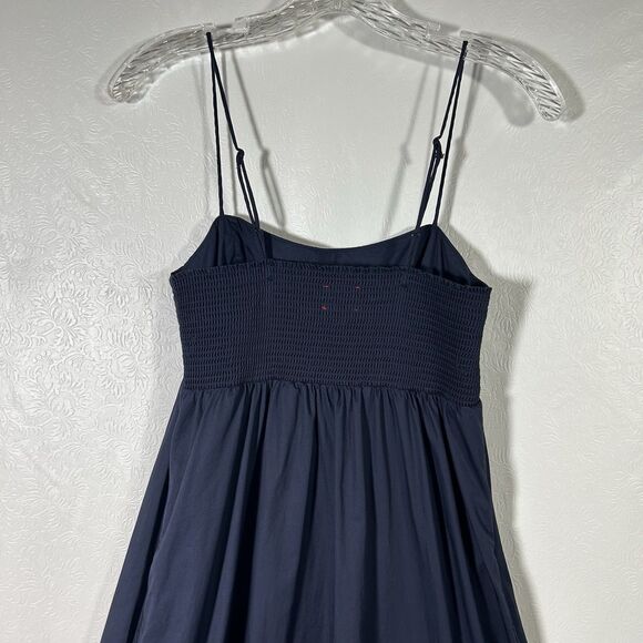 Xirena Freya Camisole Midi Tiered Dress Sz XS Cotton Midnight Blue Pockets Boho - Picture 15 of 16